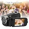 Sanpyl 1080P Video Camera, 16MP Camcorder, 16X Digital Zoom, Vlogging Camera with Fill Light, 1/4 Inch Thread Hole, 2.4 Inch Rotatable Screen, USB Recorder (-2214230150511)
