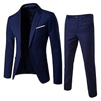 Veste De Costume Homme Slim 2 Pièces - Veste Et Pantalon Business/Mariage - Style Décontracté
