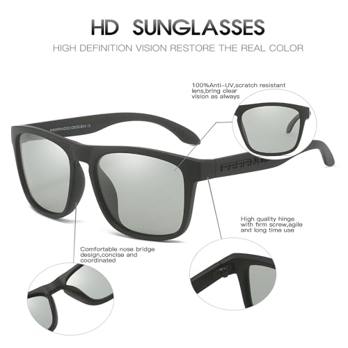 DUBERY Polarized Sunglasses for Men Women UV400 Protection Square Driving Sun Glasses Trendy Shades P8818 6