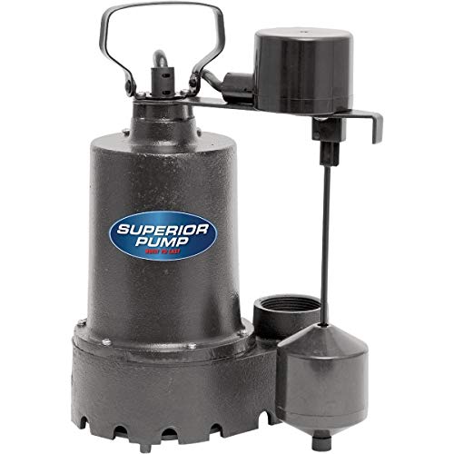 Superior Pump 92541 1/2 HP Cast Iron Sump Pump with Vertical Switch