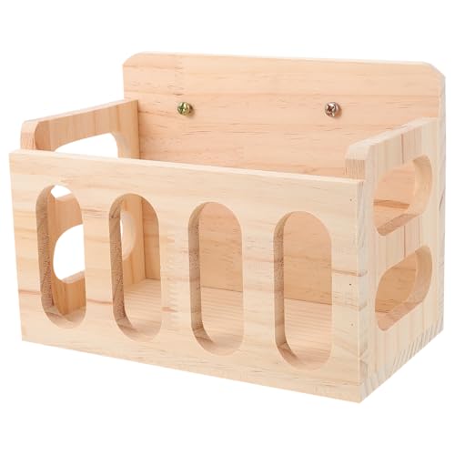POPETPOP Wooden Rabbit Feeder Rack for Small Animals 9.25X6.88X5.51In Hay Holder for Guinea Pigs Rabbits and Chinchillas Easy Cage Installation Feeding Tool