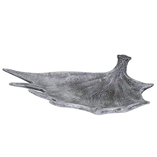 Pacific Giftware Rustic Cabin Home Decor Moose Antler Decorative Tray Dish Fruit Bowl 20 inches Length Tabletop Decor