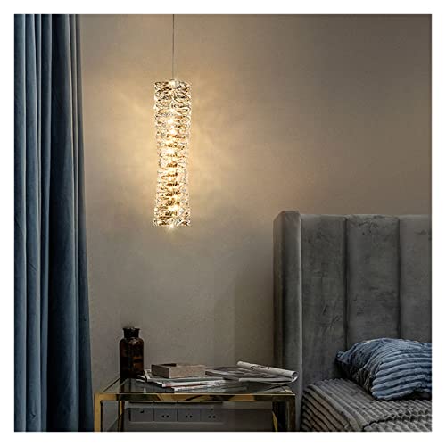 Lustre cristal monotête blanc light 46 cm pour décoration de chambre