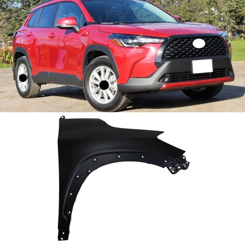 Fender Compatible with 2022-2024 Toyota Corolla Cross, Front Right Passenger Side Primed Steel Replace OEM 538010A010