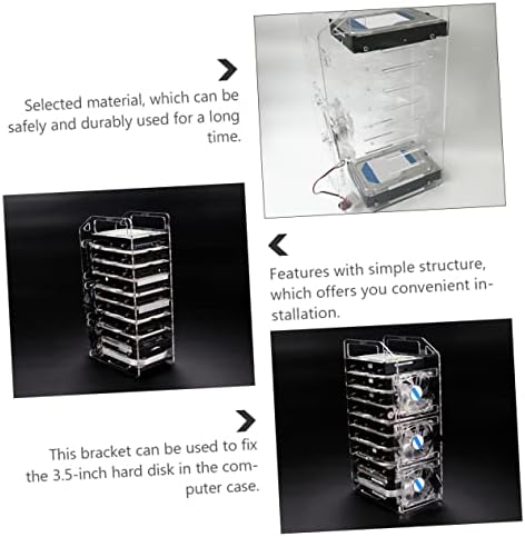 NUOBESTY Ev yapımı sabit disk rafı, 10 katmanlı, 3,5 inç (9,5 cm) Hdd depolama bölmesi, şeffaf PC sabit disk muhafazası, delme gerektirmez, masaüstü bilgisayar aksesuarı - Görsel 4