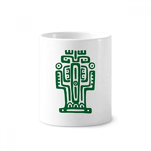 Mug blanc Mexique totems en céramique 350 ml polyvalent pour café et stylos
