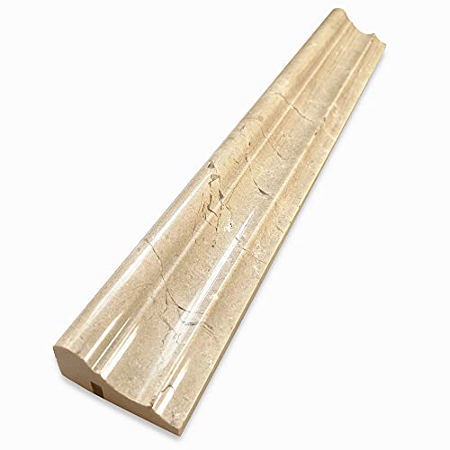 Stone Center Online Crema Marfil Marble 2X12 Chair Rail Trim Molding Polished Kitchen Bath Wall Floor Backsplash Shower (1 Piece) #TOP3
