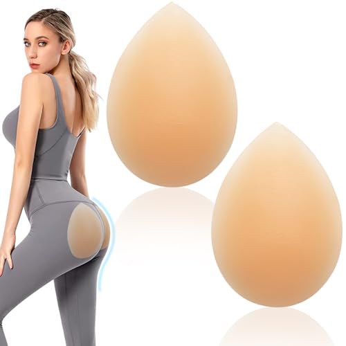 SKJJM 2 Piezas Almohadillas Adhesivas de Silicona para Glúteos, Almohadillas para Las Caderas Falsas, Realzador de Glúteos Falso, Aspecto Natural para Mujeres, Fechas, Fiestas, Salidas