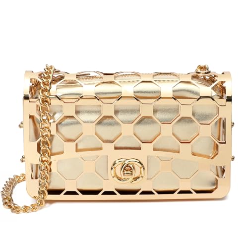 Image of CARIEDO Women Evening Bag Elegant Clutch Purse Exquisite Velvet Metal Hollow out Handbags Prom Wedding Party