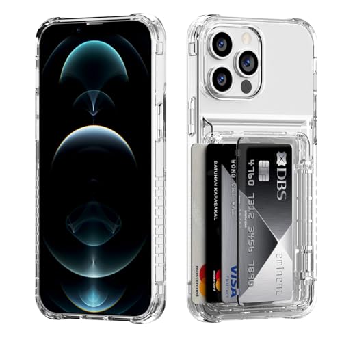 Coque iPhone 12 Pro Max transparente ACANDYA avec porte-carte antichoc
