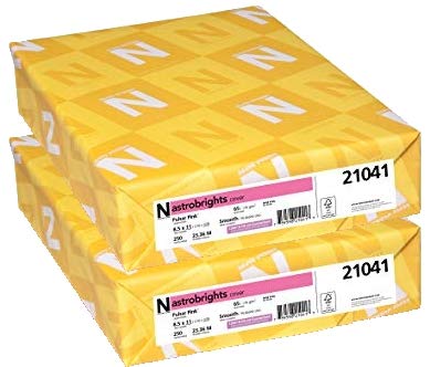 Neenah Astrobrights Colored Cardstock, 8.5" x 11", 65 lb / 176 gsm, Pulsar Pink, Sold as 2 Reams, 21041