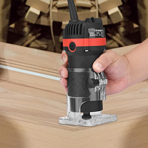Yontwe Fresadora de Madera Compacta de 800W Fresadora de Mano Portátil Para Trabajar la Madera Fresadora Eléctrica Para Madera Con 15pcs Router Bits DIY
