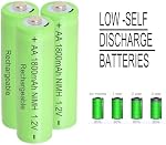 12 Count 1.2V AA 1800mAh Ni-MH Rechargeable Batteries High-Capacity, Low Self-Discharge,1200 Recycle,Pre-Charged