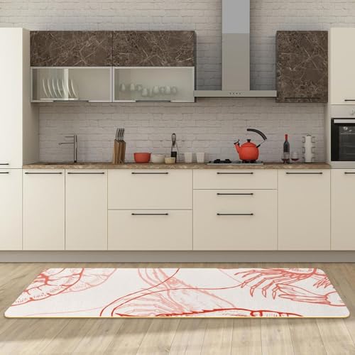 Tapete de cocina de 2 piezas lavable y absorbente con estampado pastel 3