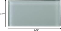 Vista 6 de Tenedos Ice Mist - Azulejo de vidrio gris brillante de 3 x 6 pulgadas, elegante azulejos de pared y protector contra salpicaduras para baño, cocina