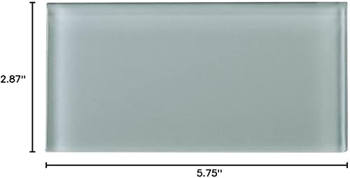 Miniatura 6 de Tenedos Azulejo de pared de vidrio azul gris brillante de 3 x 6 pulgadas para baño, ducha, cocina, chimenea, decoración de acento (1 pies cuadrados