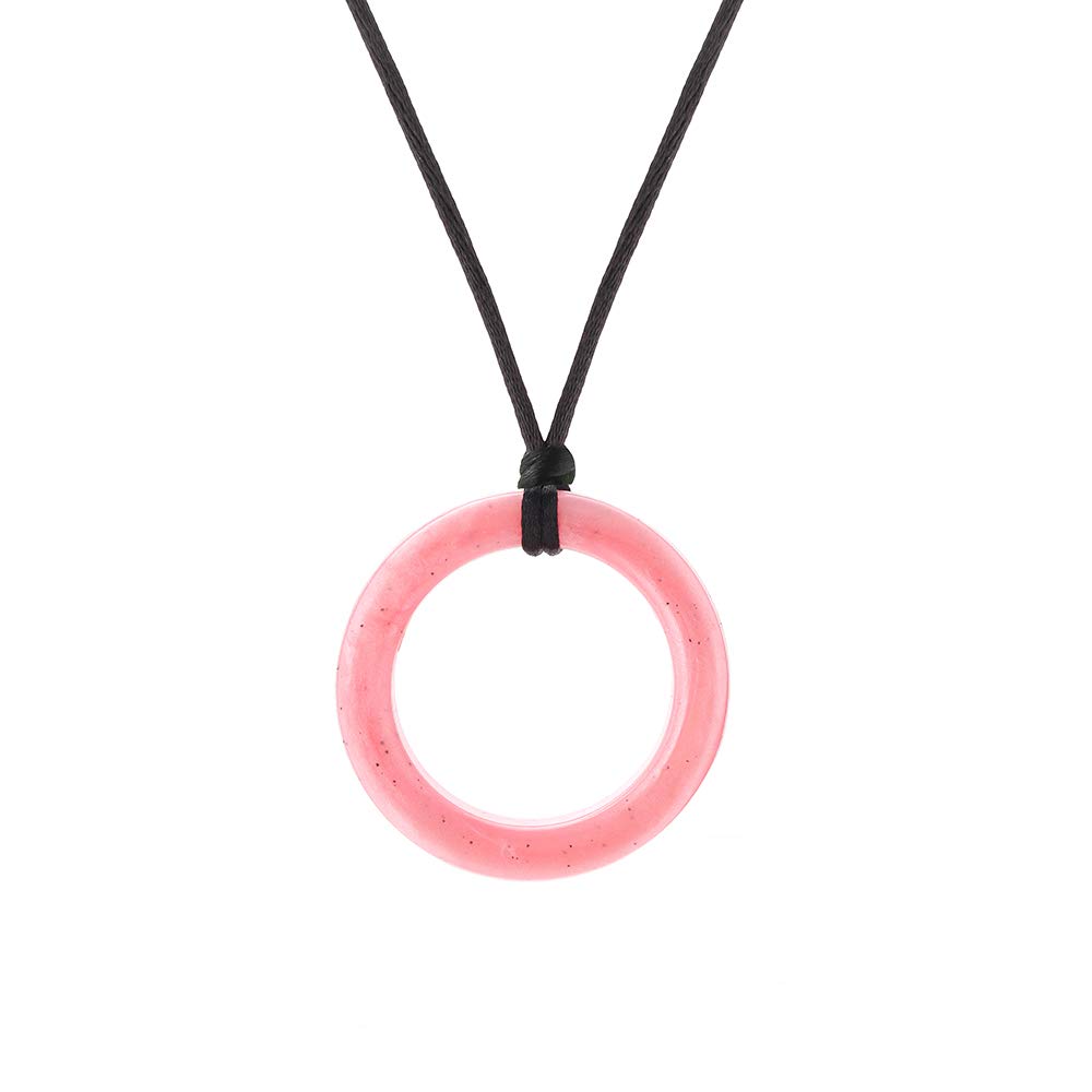 ChewigemRealm Ring Pink Sparkle Strong, Discreet, Chewable Necklace & Sensory Aid for Anxiety Reduction, Improved Focus & Calming Sensory