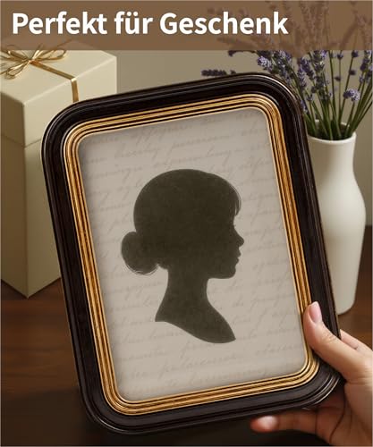 Afuly Bilderrahmen 13x18 Vintage Antik Fotorahmen Schwarz Gold Harz Picture Frame Glass Photo Frame Tisch Dekor Wanddeko Wohnzimmer Geburtstag Geschenk für Frauen Mama Oma Famili Couple Freund