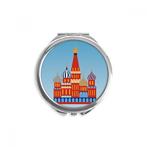 Miroir rond de poche de maquillage portable à la main Russie