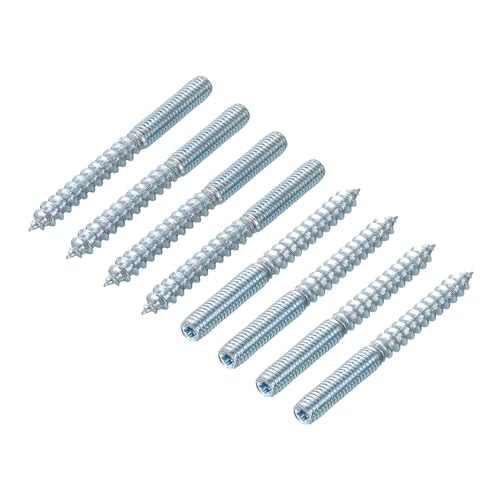 uxcell M6 Hanger Bolts Length 2-3/8"(60mm) Double Headed Bolts Self-Tapping Screw 6mm Wood Joint Furniture Legs 24pcs