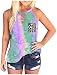 Canotte da donna Sexy Cutout Collo Gilet Senza Maniche Halter Tank Top Tie Dye Camicie Camicetta Estate Casual Top, A-05 Verde menta, 40