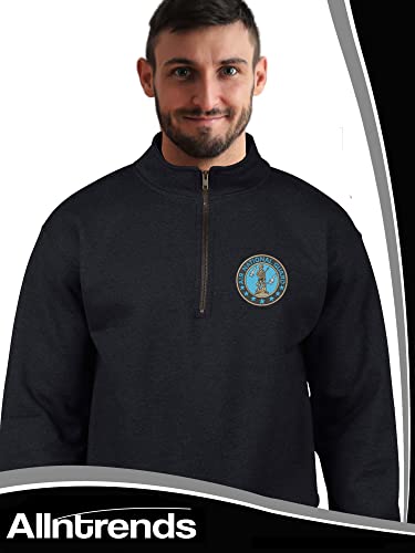 ALLNTRENDS Adult Zip Collar Sweatshirt US Air National Guard Embroidered Top4