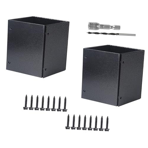 BESTonZON 2sätze Pfostensockel Für Briefkasten Quadratischer Geländerpfostenschutz Ersatzpostbasis Abdeckbarer Posthalter Einstellbares Hochleistungsstabil