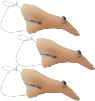 GSHLLO 3 PCS Latex Witch Fake Nose Halloween Nose Cosplay Props with Elastic Band Halloween Costume for Adult