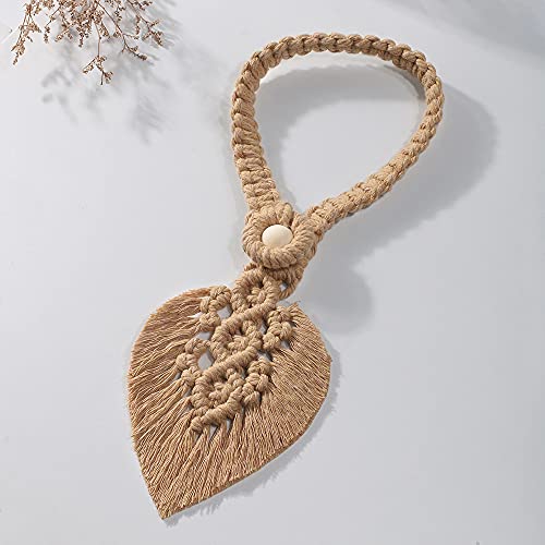 Xiaomtou Hand Knitted Curtain Tiebacks Cotton Rope Decorative Tie Backs Holdbacks Home Accessories For Curtains, Living Room, Office Window Drapries, Nursery Decor No Tools Needed 2 Pack (Brown) #TOP6