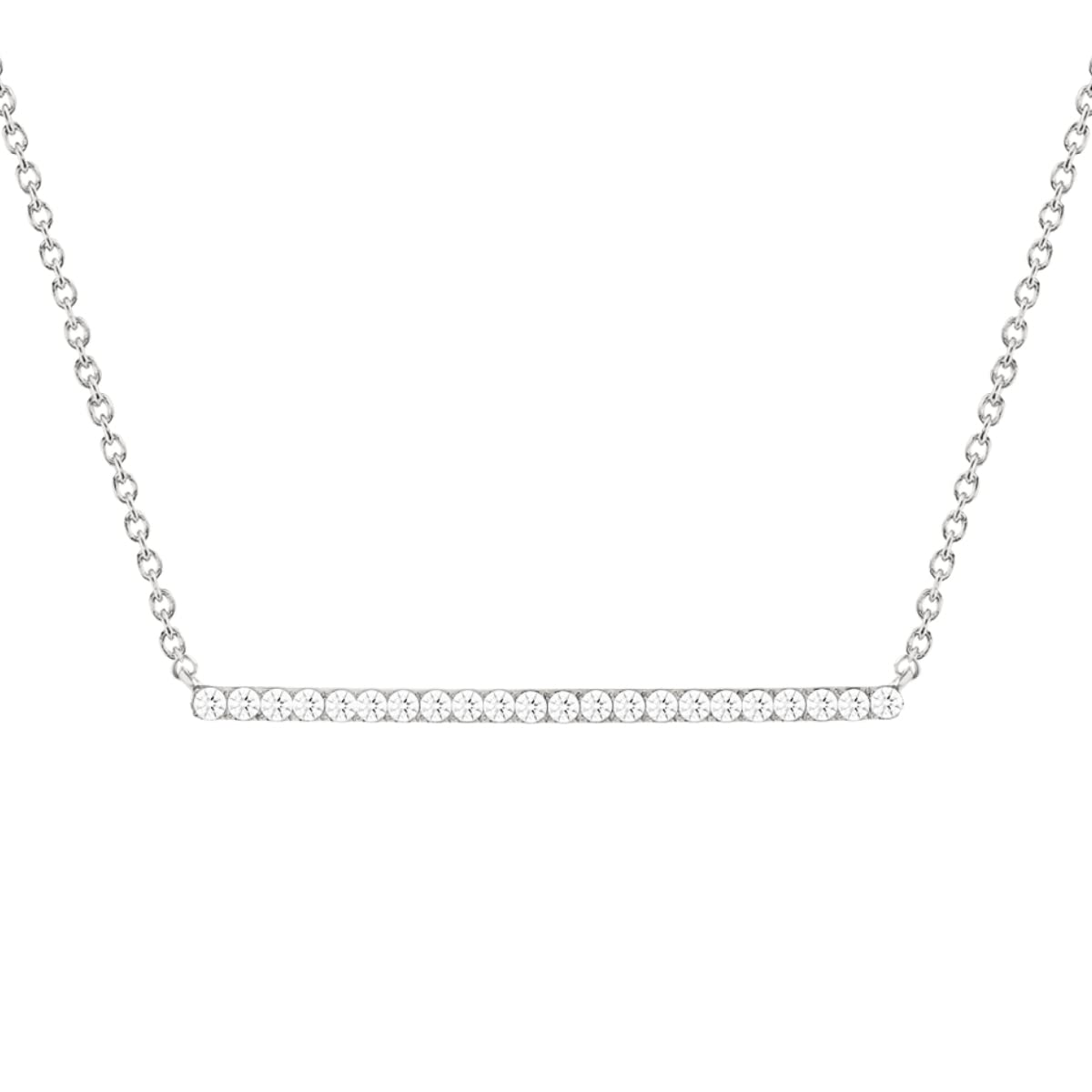 MINUTIAE Single Line Pendant Charm Necklace for Women & Girls - Silver | Austrian Cubic Zirconia Diamond with Extendable Chain Loop | Anti-Allergic, Skin Friendly Ideal Gift For Multiple Occasion (B0B31DJB6F) Amazon Price History, Amazon Price Tracker