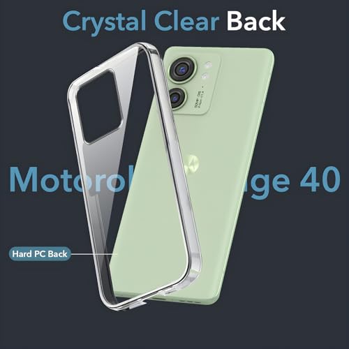 Image of Lifetime Anti-Yellow Clear Back Cover Case for Motorola Edge 40 (Sleek Crystal Hard Back | Shockproof Protection with Camera Protection)
