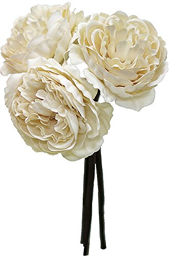 エルアーツ 造花 ピオニーバンドル/クリーム 全長24cm E3824-12
