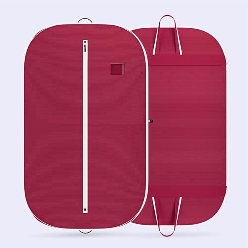 Image of Non Woven Blazer Cover with Zip | Hanging Coat Bags for Jacket, Saree, Shirt, Garments Clothes | Unisex Dress Wardrobe Organizer Folding Suit Covers, Maroon | Pack of 5