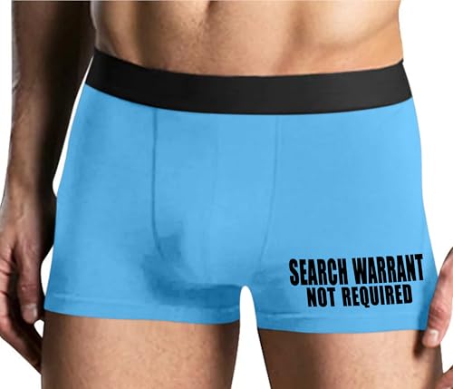 Knaughty Knickers Search Warrant Not Required LEO Flirty Cop Police Wife Blue Mens Boxer Brief Adult Fun Design