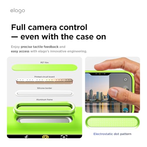Image of elago for iPhone 17 Pro Max Case, Premium Magnetic Silicone Case, Compatible with MagSafe, Liquid Silicone Material, Protective Cover, Shockproof, Slim Phone, 6.9 inch (Lime Green)