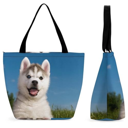 Sac à bandoulière husky mignon grand format pour voyage et cours