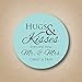 Hugs and Kisses from The new Mr and Mrs Stickers, Wedding Favor Labels, Wewdding Guest Favors
