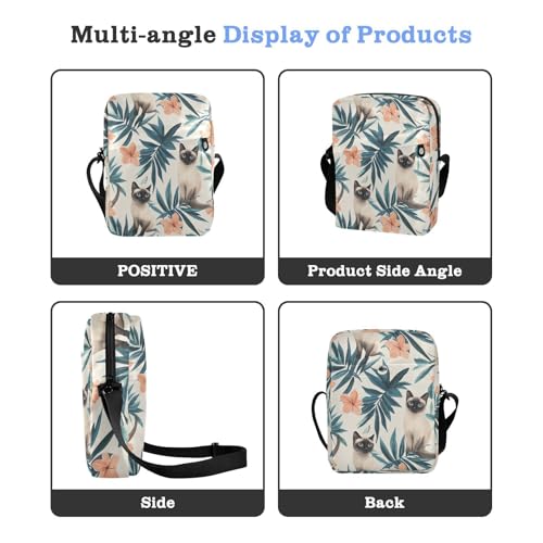 KLL Simple Floral Cat mens messenger bag Vegan Leather Crossbody Bags For Women Shopping Shoulder Hand Bag For Woman4