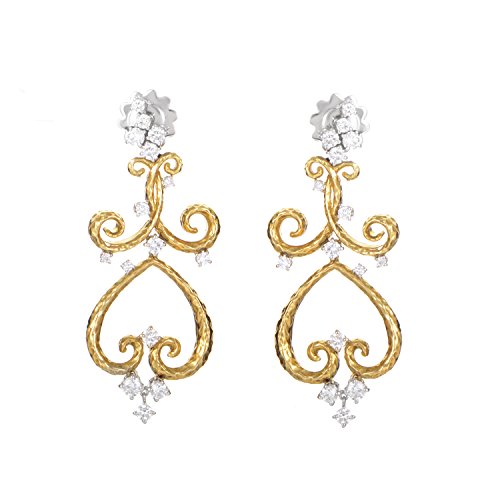 Stefan Hafner 18K Multi-Tone Gold Diamond Dangle Earrings