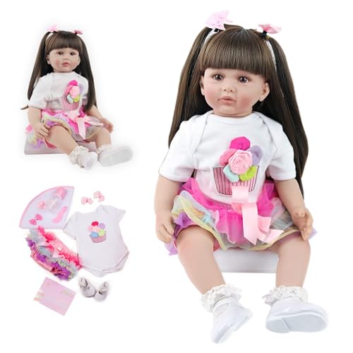 Taglia: Reborn Baby 24 pollici 60 cm (taglia neonato) Peso: 3,3 libbre (1,6 kg) Il bambino può adattarsi a vestiti per neonati (0-3 m).【Taglia】: Reborn Baby 24 pollici 60 cm (taglia neonato) Peso: 3,3 libbre (1,6 kg) Il bambino può adattarsi a vestiti per neonati (0-3 m).