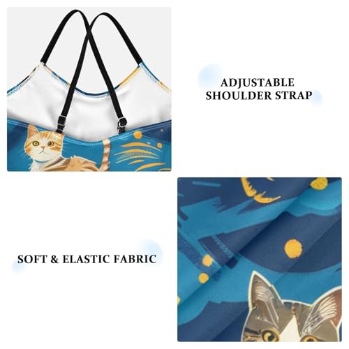 Bolaz Girls Swimsuits One-Piece Bathing Suits Multicolor Kids Sport Summer Beach Swimwear for 3-10 Years Old-Many Cute Cartoon Cats3