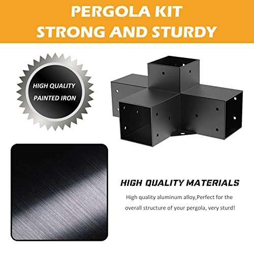 Outdoor Pergola Hardware Kit Pergola Brackets 6X6 Woodworks Pergola Kit Modular Modern Diy Elevated Wood Stand Kit Includes 2 Bracket Shoulders 2 Boots For 6X6In Lumber #TOP3