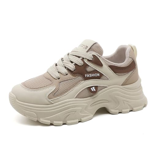 Women's Fashion Thick Sole Mesh Sneakers Road Running Walking Shoes