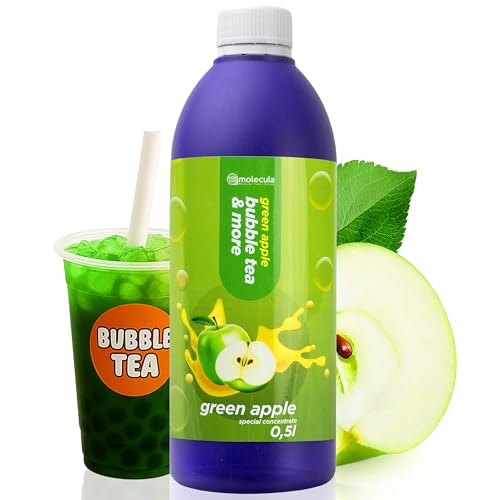 Sirup für Bubble Tea 0 5 l Grüner Apfel | Getränke sirup Konzentrat 500 ml | 100 % vegan glutenfrei ohne künstliche Farbstoffe | Fruchtsirup für Bubbletea|Getränkesirup | für Desserts |
