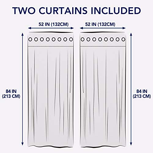 Purefit Jacquard Morrocan Blackout Curtains For Bedroom, Cold/Heat/Sun Blocking And Noise Reduction Thermal Insulated Window Drapes, Gray, 52 X 84 Inches Long, Set Of 2 Grommet Curtain Panels #TOP5