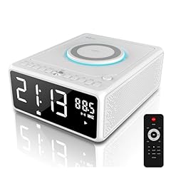 G Keni CD Player Alarm Clock Radio with Remote for Home, 10 W Fast Wireless Charging, Bluetooth