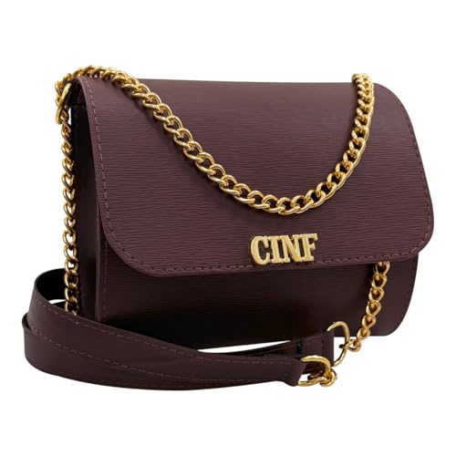 Bolsa Feminina Transversal Tira Colo Corrente (Bordô)