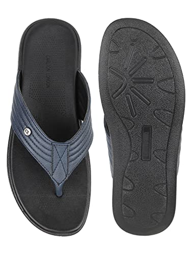 Carlton London mens Navy Men's Thong Sandals Flat Sandal