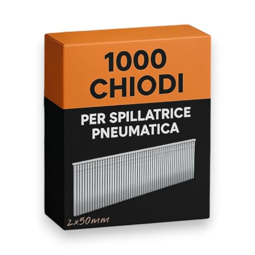 Terryshop74® 1000 Chiodi per Puntinatrice Pneumatica 18Ga – Testa 2 mm – Chiodini per Finitura in Legno – 4 Misure Disponibili 20/30/40/50 mm (2x50 mm, 1000, Pezzo)
