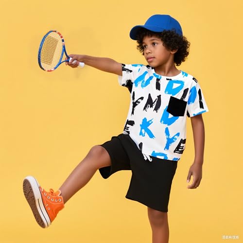 Image of Size 6-12 Years Boys Summer Fall Outfits Set 2PCS Short Sleeve T-Shirt & Shorts Sets Teen Fashion Clothing Sets